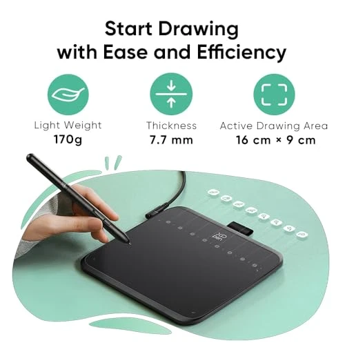 Drawing Tablet with Battery-Free Stylus — Digital Drawing Tools, XP-Pen