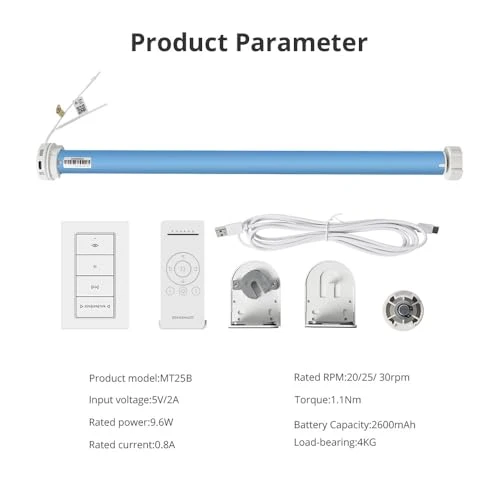 Smart Blinds Motor for 38mm Tube — Horizontal, Blindsmart