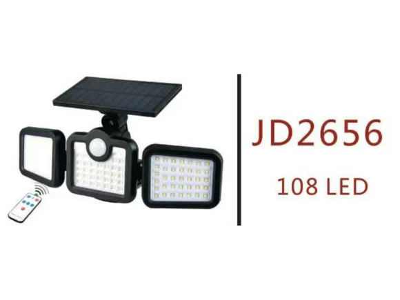 Three-Headed Solar-Powered LED Wall Light with Motion Sensor — Outdoor Security & Flood Lighting, AI Supermarket