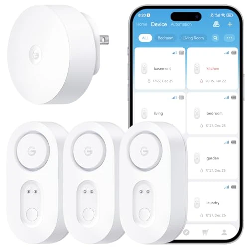 Upgraded Smart Water Leak Detector with Ultra-Long Range — Water Shut Off Valve, GoveeLife