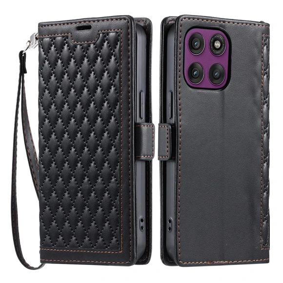 Leather Case with Wallet Stand and Wrist Strap — Flip Cases, Motorola