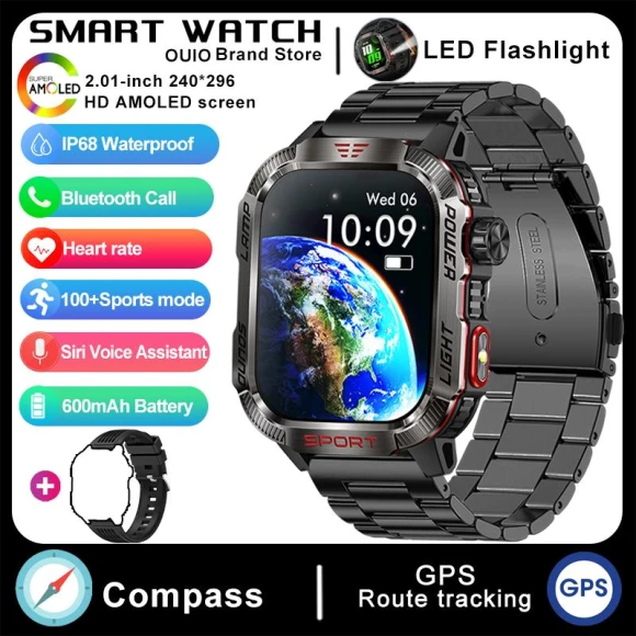 Military GPS Smartwatch with Flashlight and Compass — Smartwatches, Zodvboz