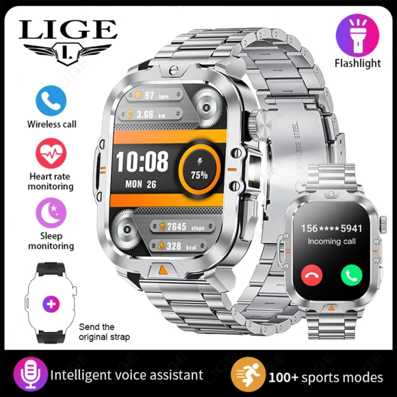 Smart Watch with LED Flashlight — Smartwatches, LIGE