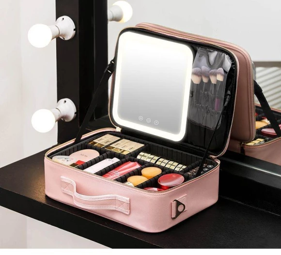 Smart LED Makeup Case with Mirror — Cosmetic Cases, Makeup Kits
