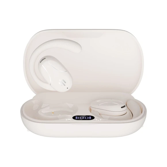 Bluetooth Earbuds with Rotating Hook, Air Conduction, Noise-Free, Soft Silicone Ear Hangers — In-Ear Headphones, QUEED