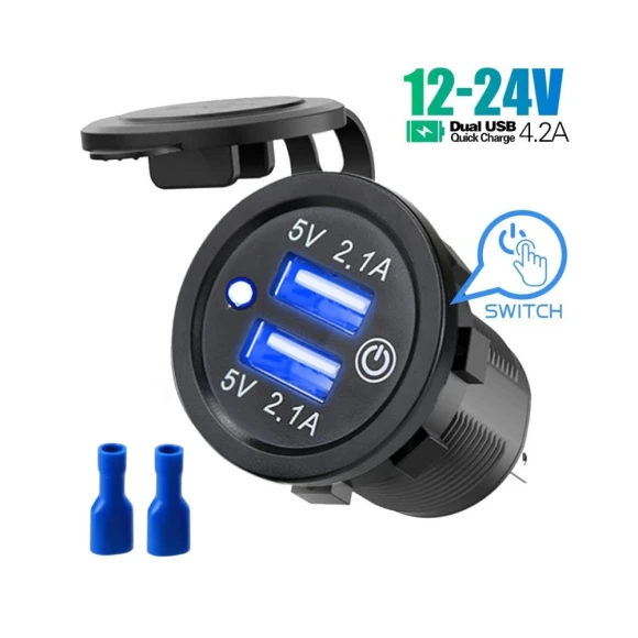 Dual USB 4.2A 12-24V Car Charger — Vehicle Power Solutions, Cars Auto Home