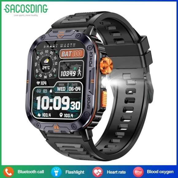 Men's Smart Watch with LED Flashlight — Smartwatches, SACOSDING