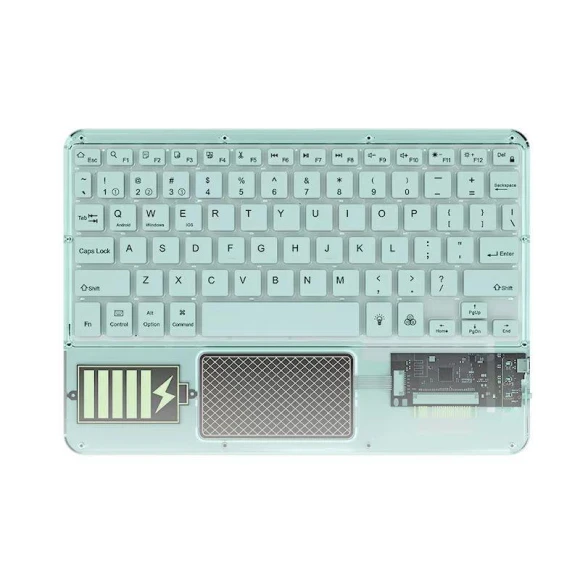 Transparent RGB Bluetooth Keyboard with Touchpad — Keyboards, Bellatrix