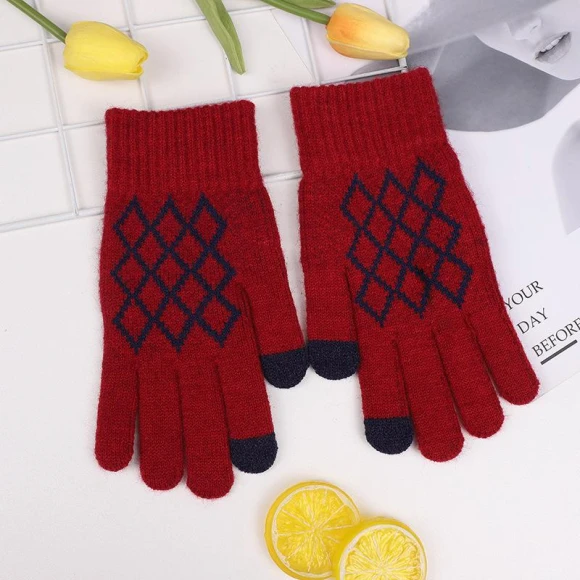 Winter Jacquard Gloves with Touchscreen — Cold Weather Gloves, Outdoor Boutique TOP