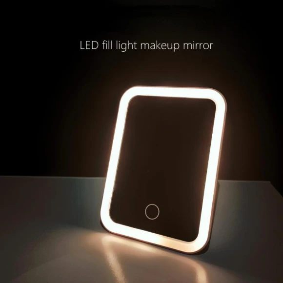 LED Touch Screen Makeup Mirror — Compact & Travel, Light makeup