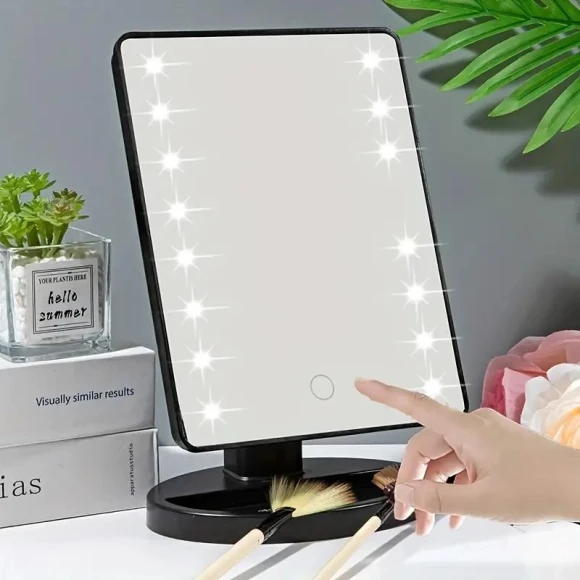 Makeup Mirror with LED Lighting — Compact & Travel, Light makeup