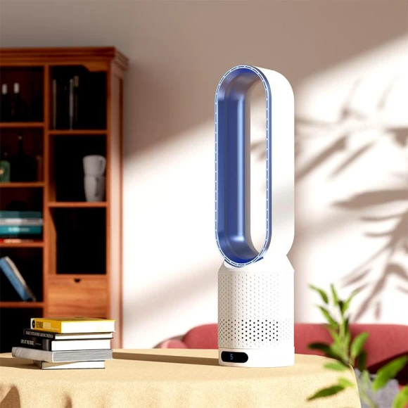 Smart Bladeless Air Purifier Fan — Activated Carbon Air Purifiers, Chic Interiors