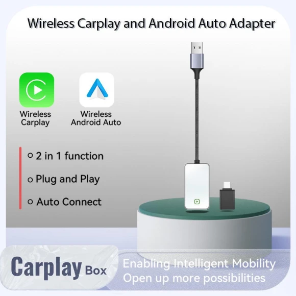 Wireless Car Adapter for CarPlay and Android Auto — Phone Accessories, AI Supermarket