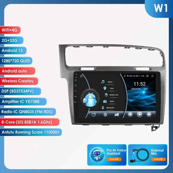 10.1 Inch CarPlay 4G 2 Din Android 13 Car Radio — Stereo Receivers, Hizpo