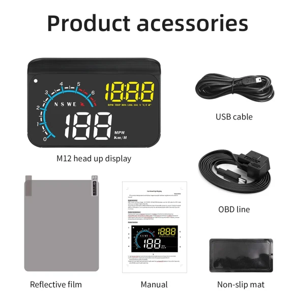Automotive OBD2 GPS HUD Projection Display — Code Readers & Scan Tools, Auto Launcher