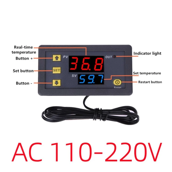 Digital Temperature Regulator with LED Display — Home Climate Control, Refreshing Home