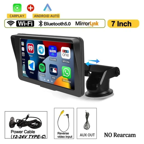 7-inch Car Radio with Wireless CarPlay & Android Auto — Stereo Receivers, Auto Accessories Home