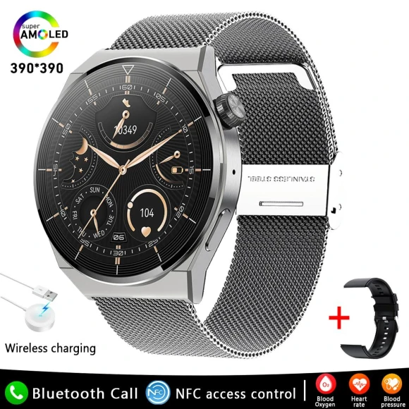 Smart Watch with AMOLED Display and Bluetooth Calling — Smartwatches, BOXUXING