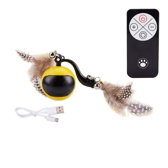 Interactive Cat Ball with Feather Tails and Sound — Cat Playthings, World Auto Parts