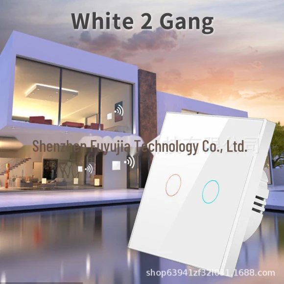 Smart RF433 European WiFi/Bluetooth Switch for Glass — Ceiling Fan Wall Controls, VantaGoods