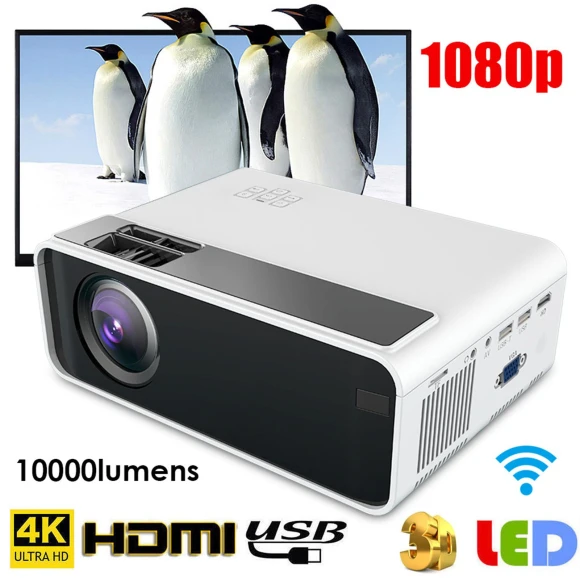HD 1080P LED Smart Projector — Home Theater Projectors, OutsideWorld