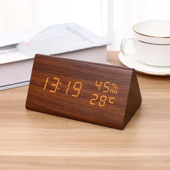 LED Digital Wooden Alarm Clock — Clocks, Daily necessities-V