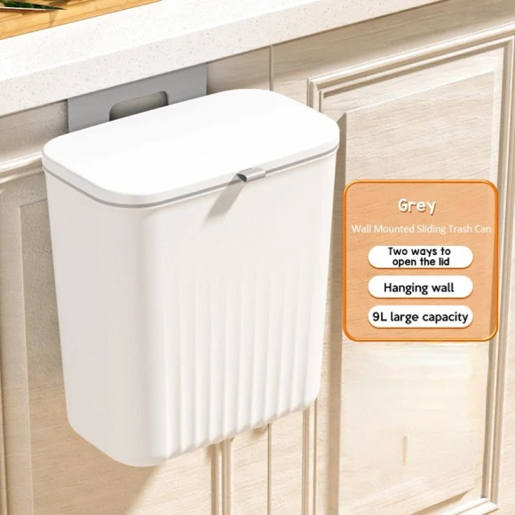 Wall-mounted trash bin — Kitchen Cans, Simple and warm