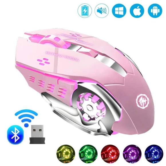 Wireless Rechargeable Mouse with RGB Lighting — Mouse Pads, Uav parts center