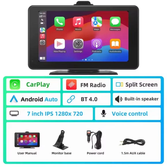 7-inch CarPlay MP5 Player — Stereo Receivers, ZoomSpark