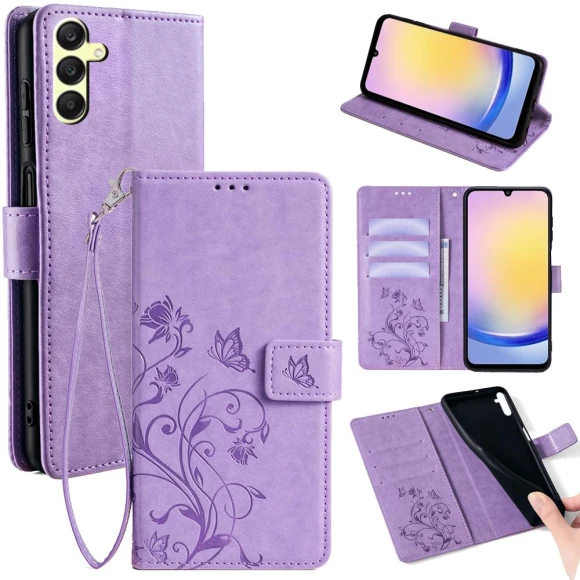 Butterfly Flower PU Leather Phone Folio Cover — Basic Cases, Smartwatch 2025