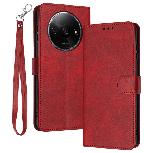 Magnetic Clasp Leather Wallet Stand Phone Cover with Strap — Phone Accessories, Smartwatch 2025
