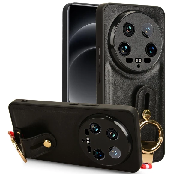 PU Leather+PC+TPU Wristband Kickstand Drop-proof Phone Cover — Protective Covers, Smartwatch 2025