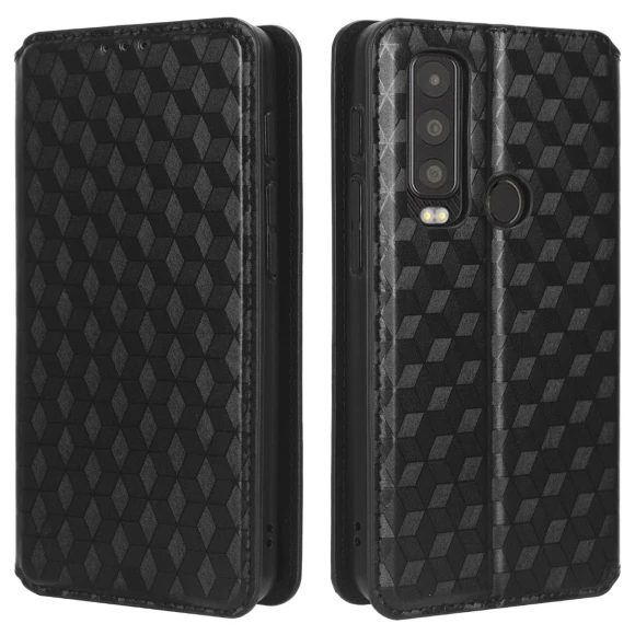 Rhombus Imprinted PU Leather Phone Case Wallet Stand Flip Cover — Flip Cases, Smartwatch 2025