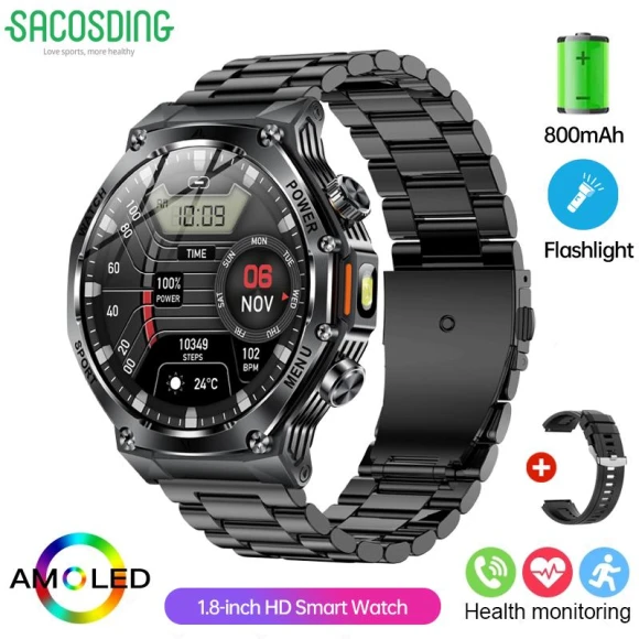 Smart Watch with LED Flashlight — Smartwatches, SACOSDING