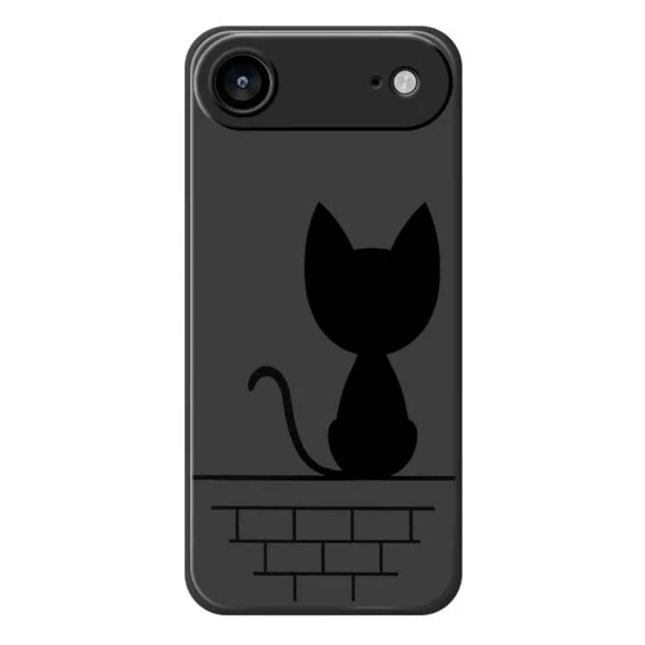 Air Case Black Cat on the Wall Pattern Printing Straight Edge TPU Phone Back Cover — Back Covers, Smartwatch 2025