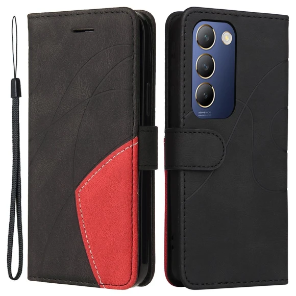 Leather Case Wallet Stand Color Splicing Phone Cover — Phone Accessories, Smartwatch 2025