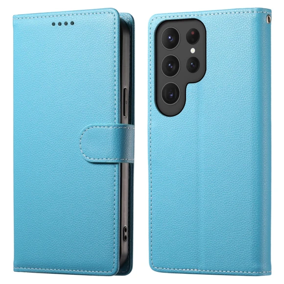 Litchi Texture Leather Wallet Stand Phone Cover — Phone Accessories, Smartwatch 2025