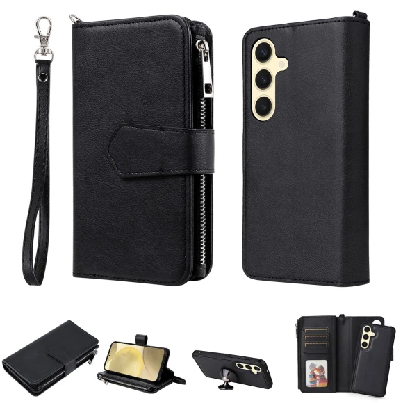 Magnetic Leather Case with Detachable Zipper Wallet Strap — Flip Cases, Smartwatch 2025