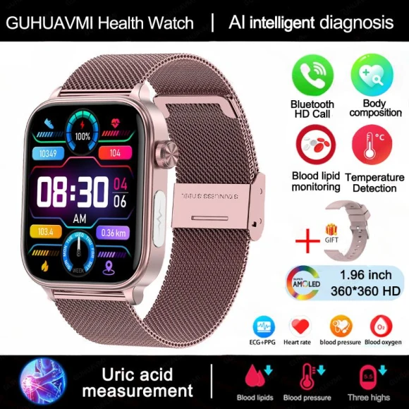 Smart Watch with ECG+PPG Monitoring — Smartwatches, QLY Online