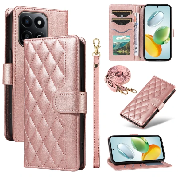 Wallet Case Rhombus Leather Phone Cover — Basic Cases, Samrtwatch Bands Straps