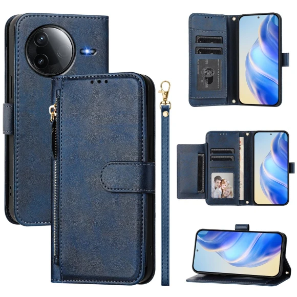 Zipper Pocket Multiple Card Slots Leather Phone Cover — Basic Cases, Smartwatch 2025