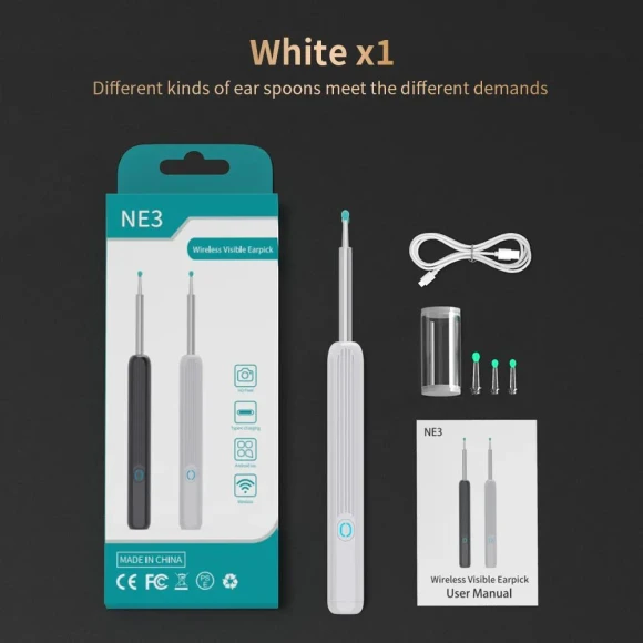 Ear Cleaner with Camera and LED Light — Syringes, Men Women Necklaces Supermarket