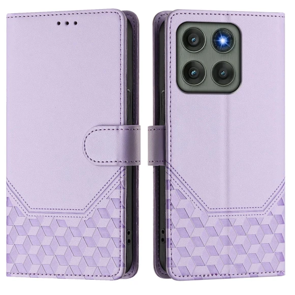 Imprinted Honeycomb RFID Blocking Leather Phone Cover with Strap — Basic Cases, Smartwatch 2025