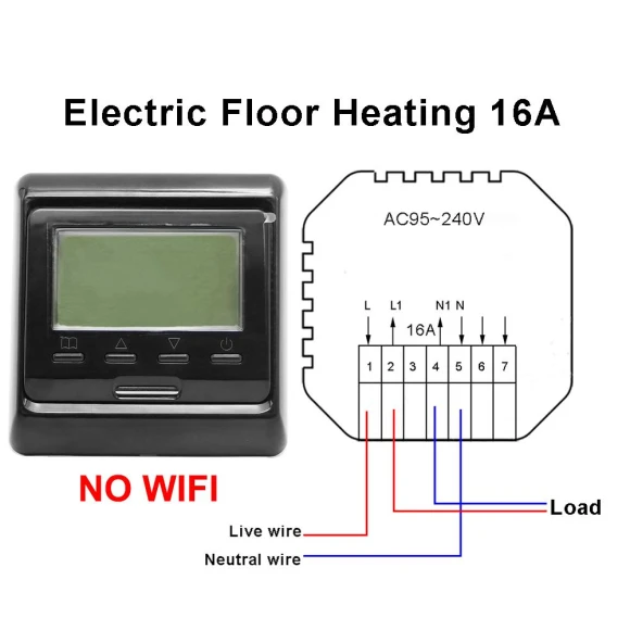 LCD Programmable Electric Digital Floor Heating Room Air Thermostat — Home Climate Control, Minco Thermostatic