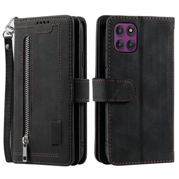 Zipper Wallet PU Leather Phone Cover with Wrist Strap — Flip Cases, Smartwatch 2025