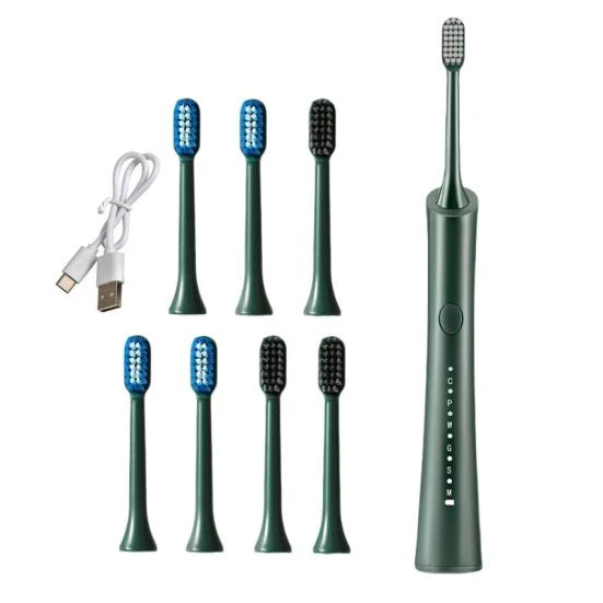 Electric Toothbrush with 5 Brush Heads — Chargers, Dongfang HOME A