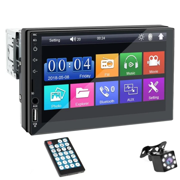 Car Radio with MP5 Player, Bluetooth, and Touchscreen Display — Stereo Receivers, Hippcron