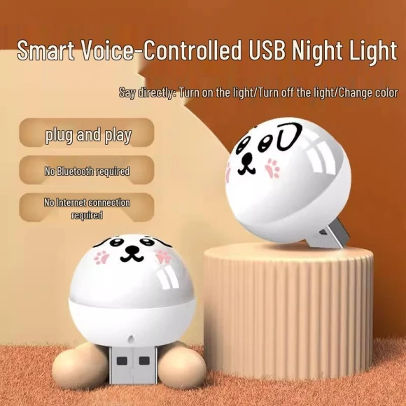 Creative Smart Portable Night Light with Voice Control and Cute Dog Design — Study & Desk Lighting, The Best Experience