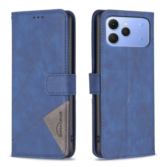 Geometric Embossed Leather Wallet Case with Stand — Flip Cases, Smartwatch 2025