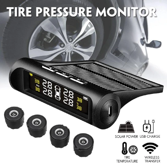 Solar Wireless Tire Pressure Monitor System — TPMS Sensor Replacements, Pro DIY Tool